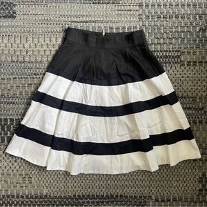Amanda + Chelsea A Line Skirt, Horizontal Black and White Stripes, Size 2